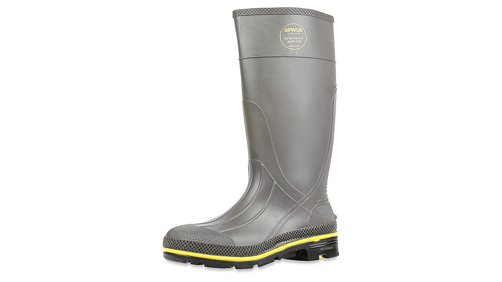 Servus PRO PVC Footwear Boots - Mens, Gray/Yellow, 5, 75101-GYM-050