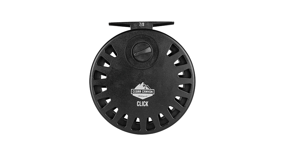 Shakespeare Cedar Canyon Click Fly Reel, 1.0/1, Right/Left, 7/8, Black, SRECCC78