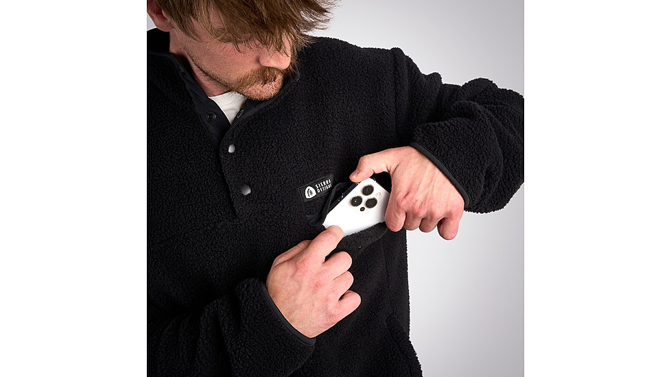 Sierra Designs Hale Snap Pullover - Mens, Black, Small, 22940923BK-SM