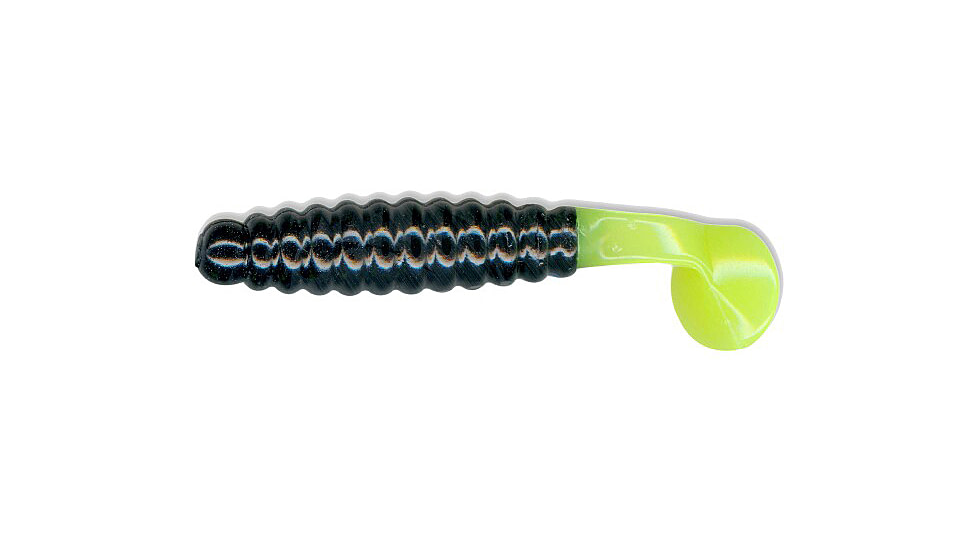 Slider Crappie Panfish Grub, 18, 1.5in, Black/Chartreuse, CSGF5
