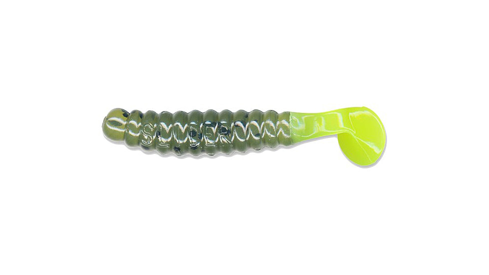 Slider Crappie Panfish Grub, 18, 1.5in, Watermelon/Chartreuse, CSG815