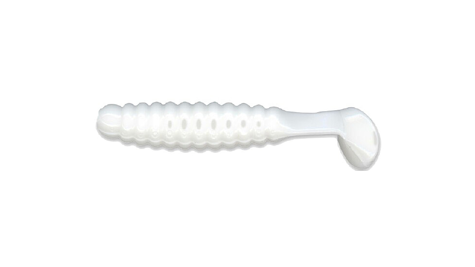 Slider Crappie Panfish Grub, 18, 1.5in, White, CSG4