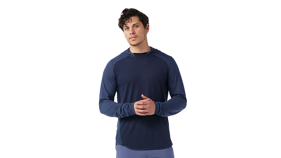 Smartwool Active Mesh Hoodie - Mens, Nightfall Blue/Deep Navy, Small, SW002295P62100S000