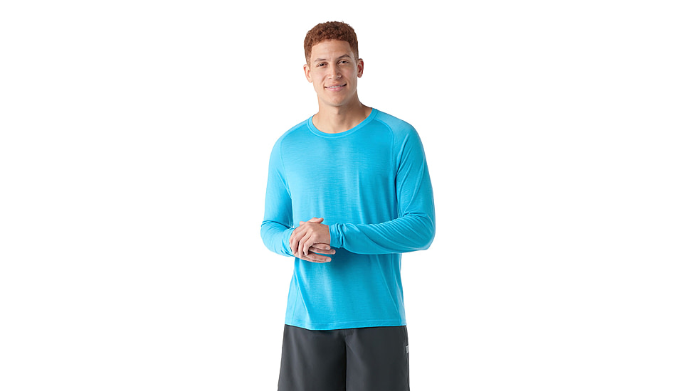 Smartwool Active Ultralite Long Sleeve - Mens, Pool Blue, Medium, SW016546N18100M000