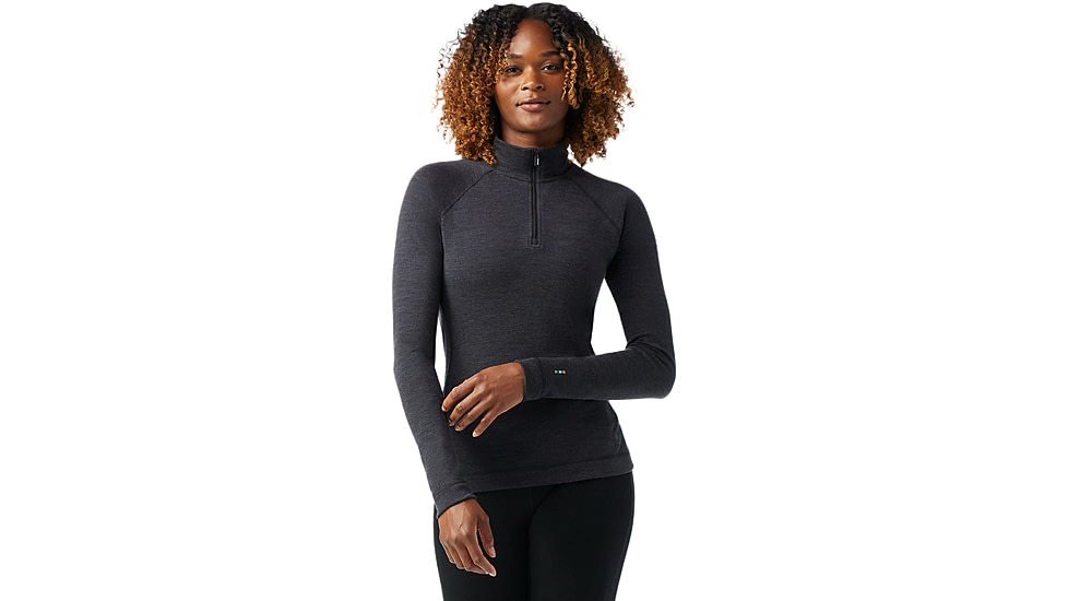 Smartwool Classic Thermal Merino Base Layer 1/4 Zip - Womens, Charcoal Heather, Extra Small, SW00282801010XS000