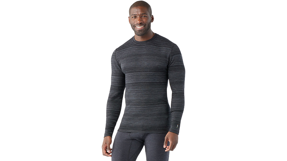Smartwool Classic Thermal Merino Base Layer Crew - Mens, Black Color Shift, Large, SW016349K42100L000