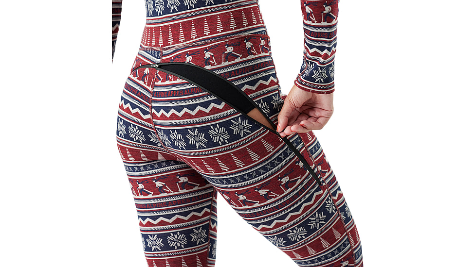 Smartwool Classic Thermal Merino Base Layer One Piece - Womens, Currant Alpine Apres, Extra Small, SW002985P9010XS000