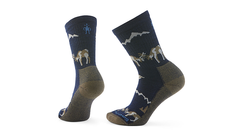 Smartwool Everyday Horns Clash Crew Socks, Deep Navy, Medium, SW002679092100M000