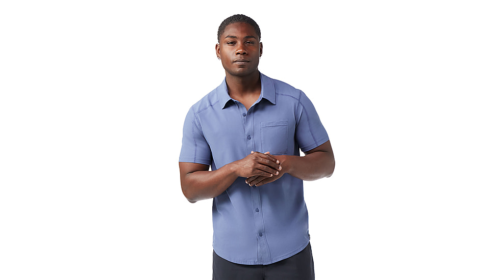Smartwool Everyday Short Sleeve Button Down - Mens, Nightfall Blue, Small, SW017017P43100S000
