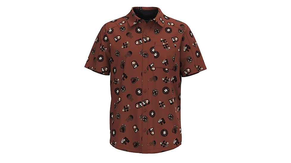 Smartwool Everyday Short Sleeve Button Down - Mens, Sable Brown Trail Ride, Small, SW017017P67100S000