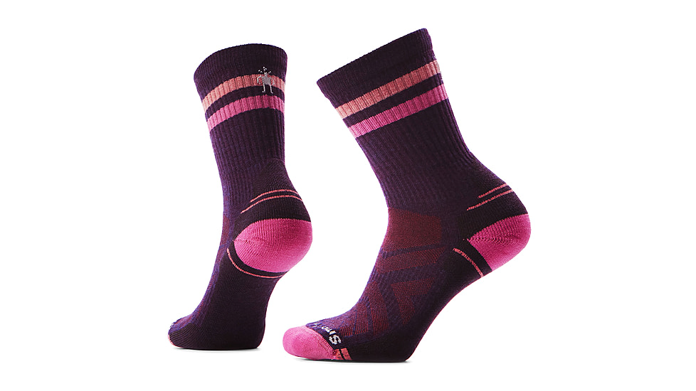 Smartwool Hike Light Cushion Tube Stripe Crew Socks - Womens, Purple Iris, Large, SW001578L90100L000