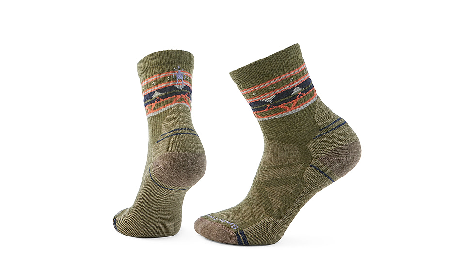 Smartwool Hike Light Cushion Zig Zag Valley Mid Crew Socks - Womens, Winter Moss, Large, SW001580K18100L000