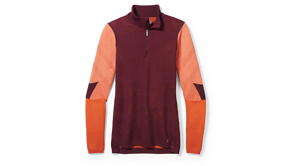 Smartwool Intraknit Thermal Merino Base Layer Colorblock 1/4 Zip - Womens, K17 Black Cherry, Large, SW016456K17L