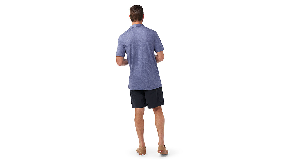 Smartwool Mens Merino Hemp Blend Short Sleeve Polo - Mens, Nightfall Blue Heather, Extra Large, SW016580P4410XL000