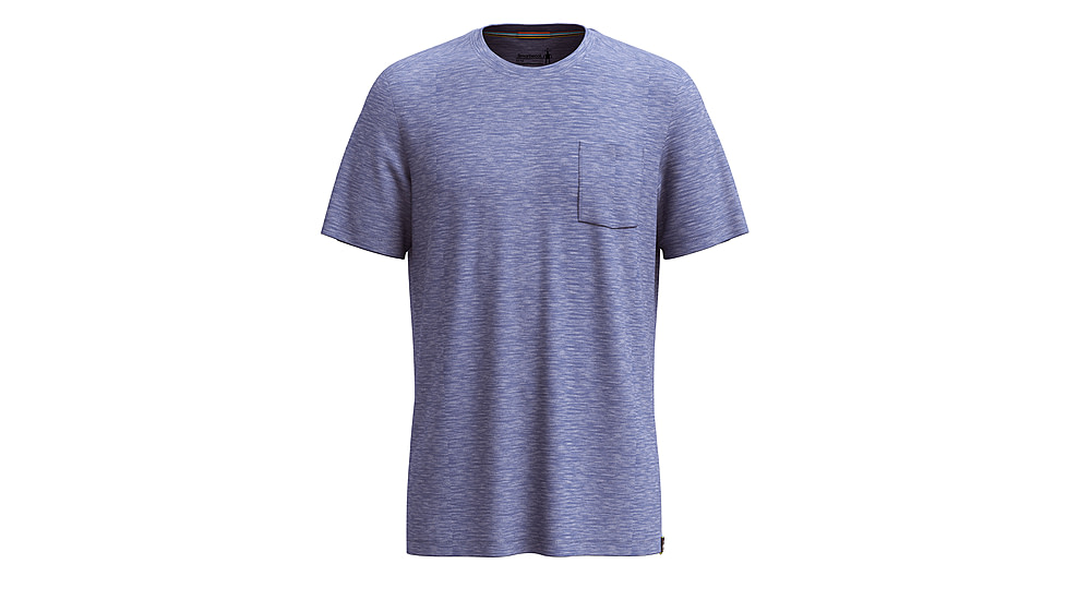 Smartwool Merino Hemp Blend Short Sleeve Pocket Tee - Mens, Nightfall Blue Heather, Large, SW017026P44100L000