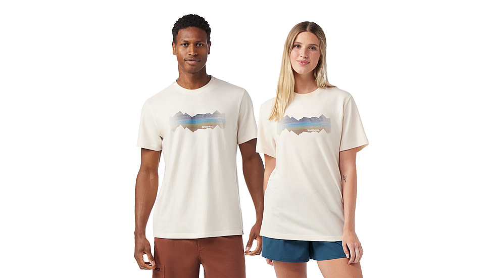 Smartwool Mountain Horizon Short Sleeve Graphic Tee, Almond, Large, SW002763L31100L000
