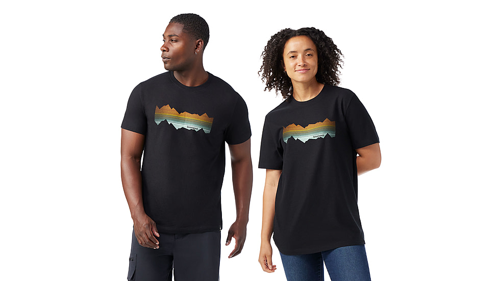 Smartwool Mountain Horizon Short Sleeve Graphic Tee, Black, Large, SW002763001100L000