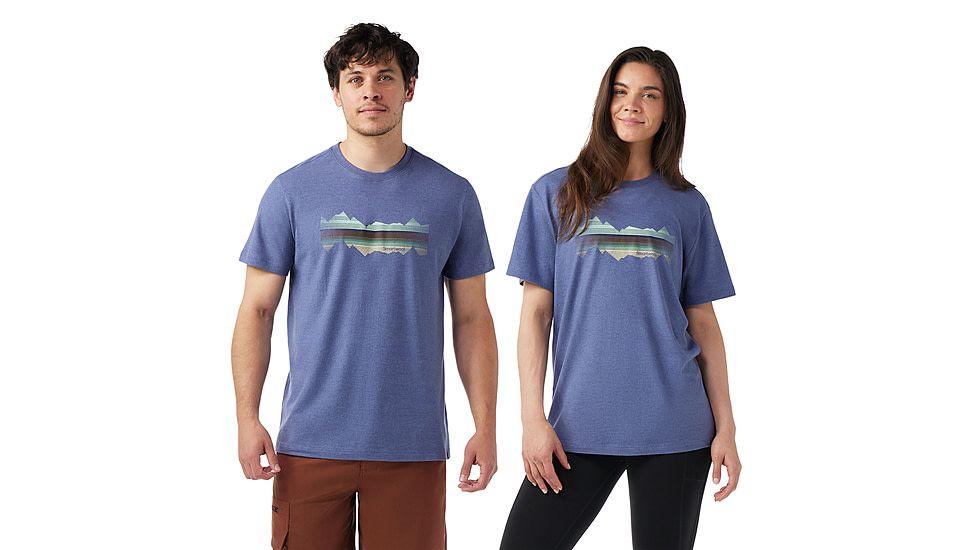 Smartwool Mountain Horizon Short Sleeve Graphic Tee, Nightfall Blue, Large, SW002763P43100L000