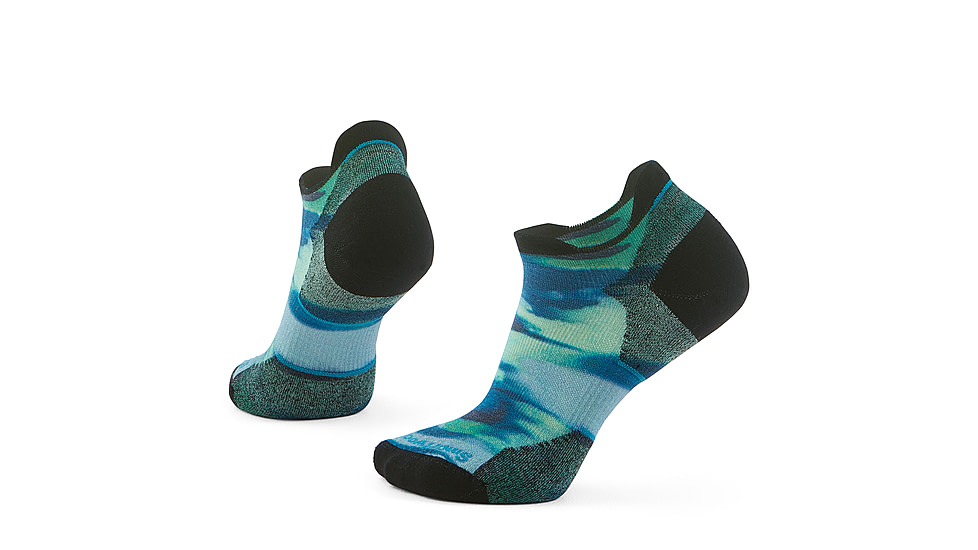Smartwool Run Targeted Cushion Brushed Print Low Ankle Socks - Womens, Frosty Green, Large, SW002122B72100L000