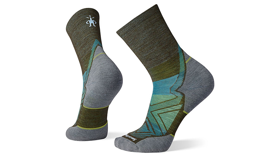 Smartwool Run Targeted Cushion Mid Crew Socks - Mens, Military Olive, Medium, SW001663D11M