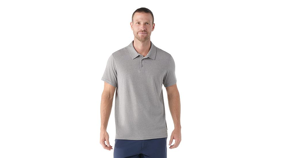 Smartwool Short Sleeve Polo - Mens, Light Gray Heather, Extra Large, SW00236154510XL000
