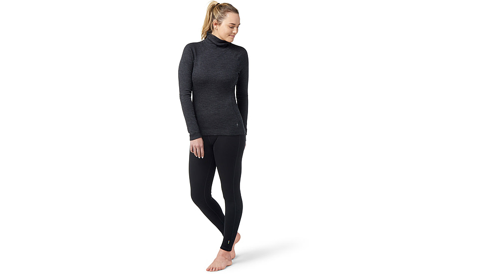 Smartwool Thermal Merino Rib Turtleneck - Womens, 010 Charcoal Heather, Small, SW016690010S