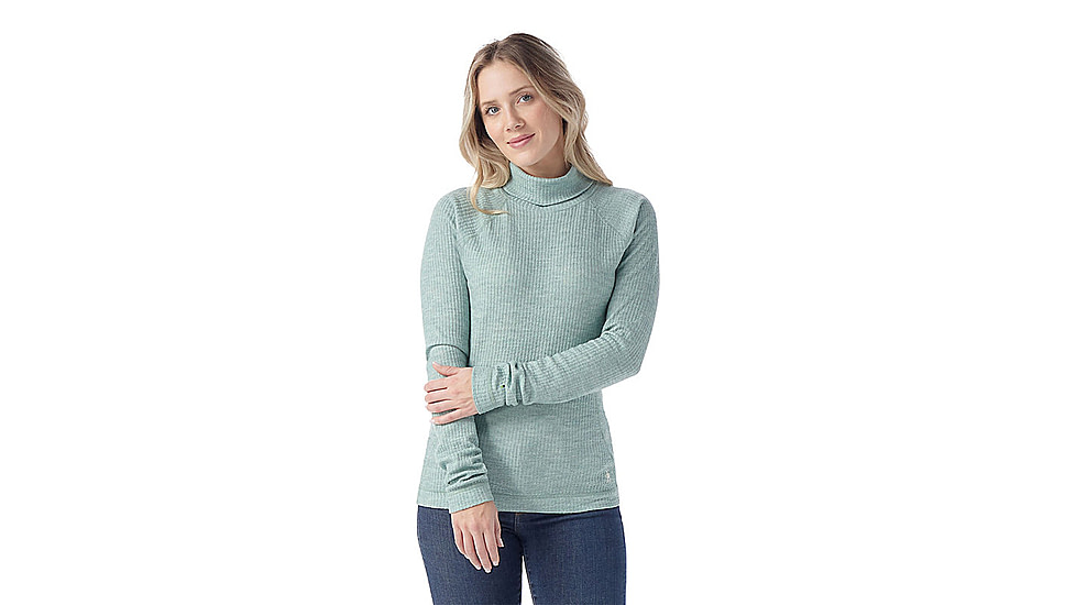 Smartwool Thermal Merino Rib Turtleneck - Womens, Arctic Green Heather, Small, SW016690N67S