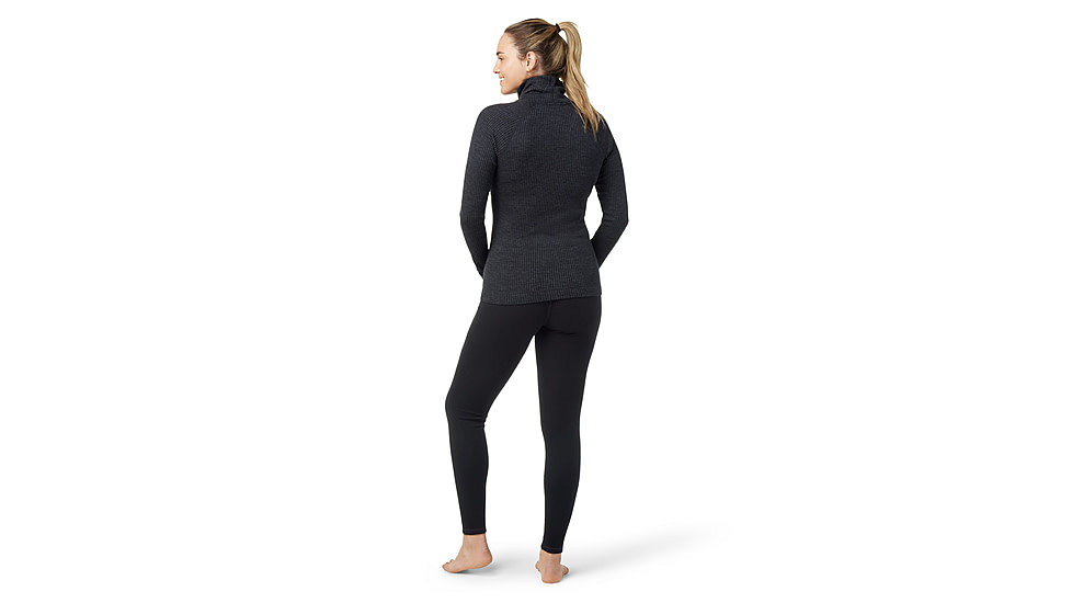 Smartwool Thermal Merino Rib Turtleneck - Womens, Charcoal Heather, Extra Small, SW01669001010XS000
