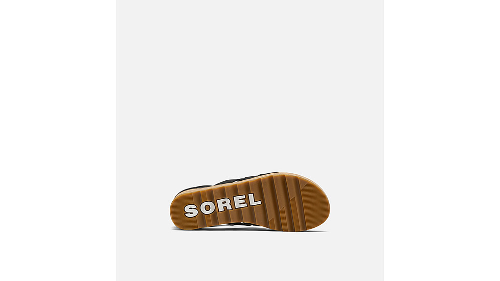 Sorel Cameron Flatform Lace Wedge Sandals Leather - Womens, Black/Gum 2, 9.5 US, 1981631-010-9.5