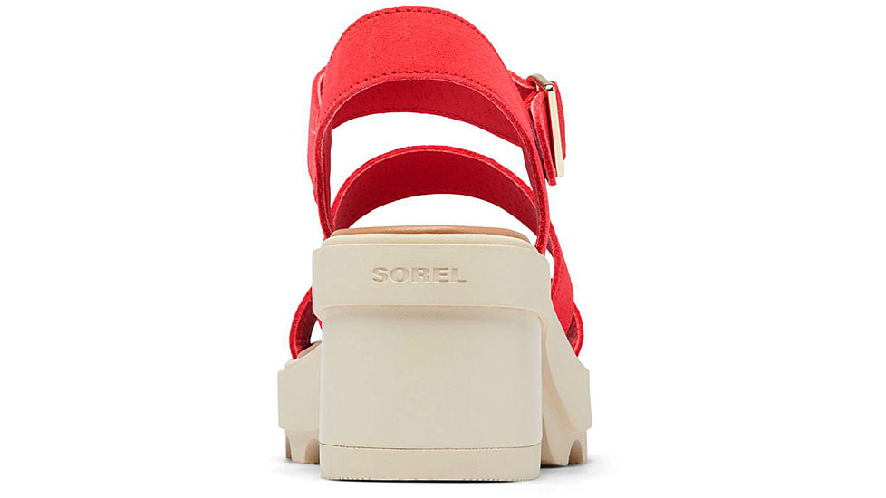 Sorel Joanie Heel Ankle Strap Sandals - Womens, Red Glo/Honey White, 9, 2069761-617-9