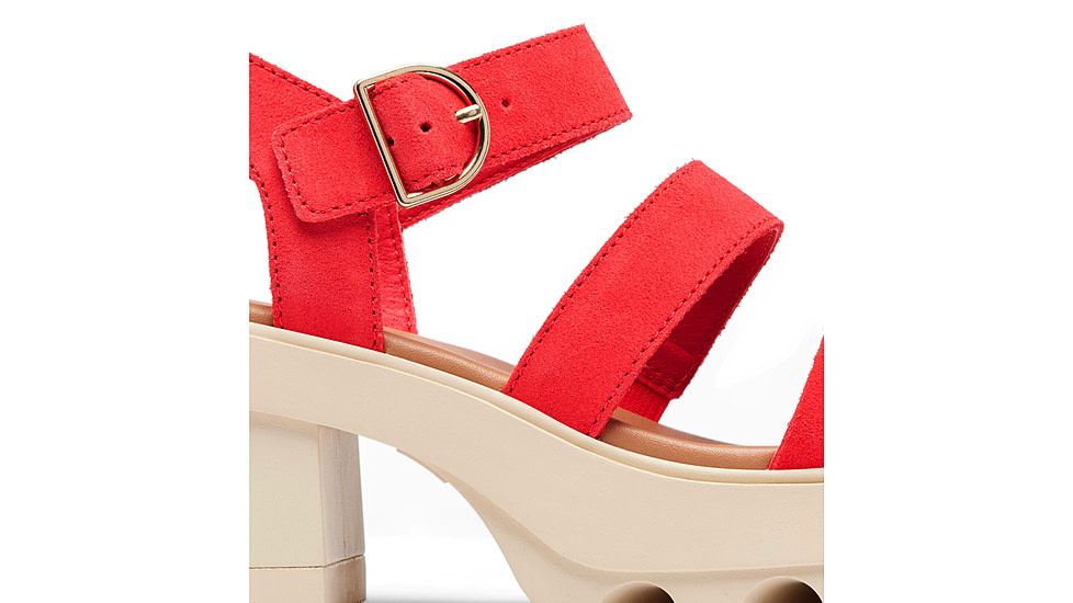 Sorel Joanie Heel Ankle Strap Sandals - Womens, Red Glo/Honey White, 9, 2069761-617-9