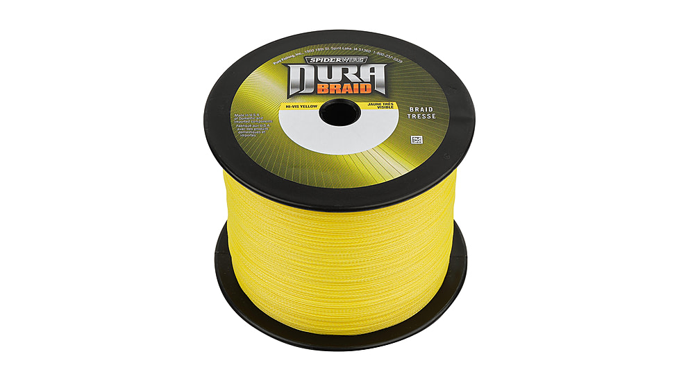 Spiderwire DuraBraid Superline, 0.013in/0.32mm, 40lb/18.1kg, 3000yd/2743m, 12lb, Hi-Vis Yellow, SDB40Y-3000