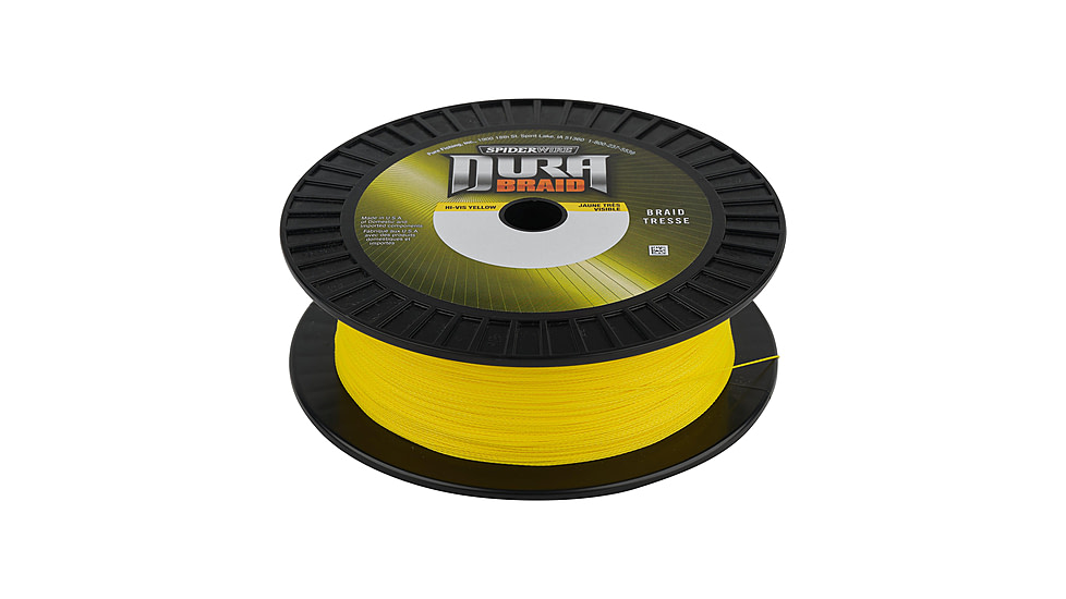 Spiderwire DuraBraid Superline, 0.014in/0.36mm, 50lb/22.6kg, 500yd/457m, 14lb, Hi-Vis Yellow, SDB50Y-500