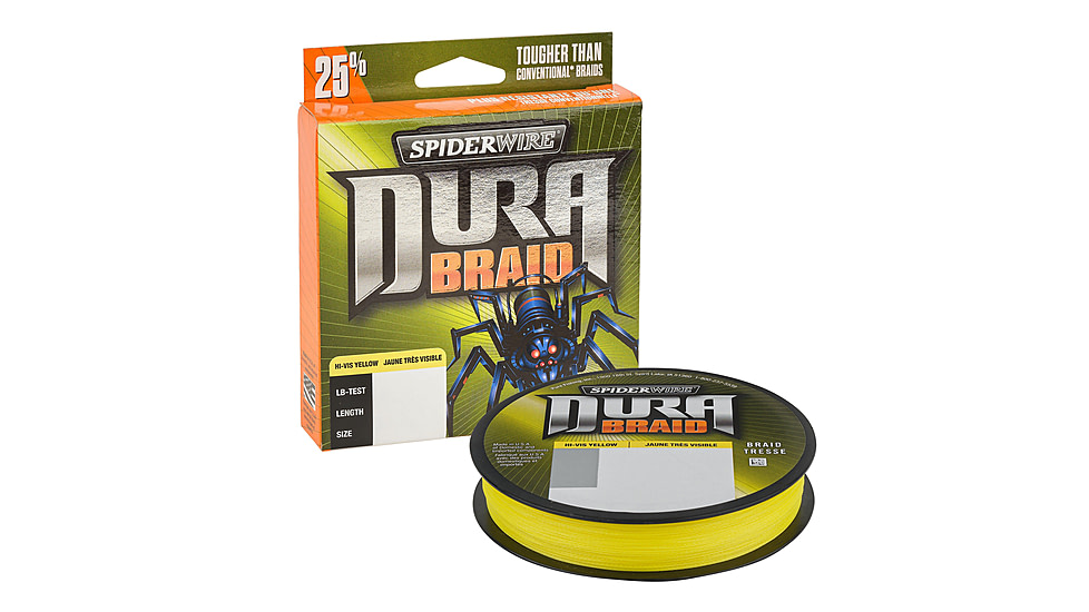 Spiderwire DuraBraid Superline, 0.016in/0.41mm, 65lb/29.4kg, 150yd/137m, 17lb, Hi-Vis Yellow, SDB65Y-150