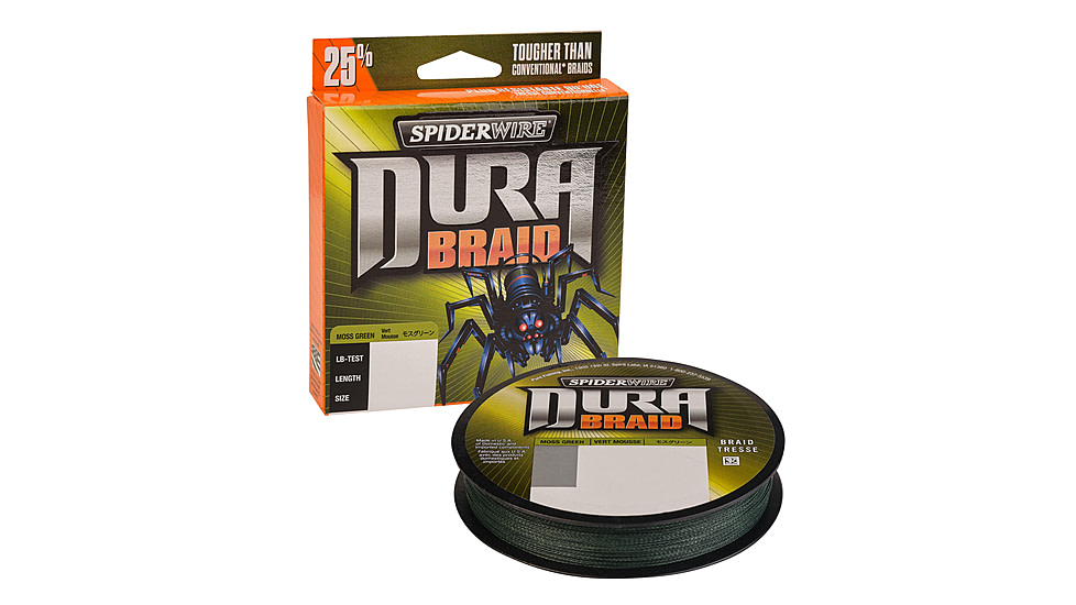 Spiderwire DuraBraid Superline, 0.016in/0.41mm, 50lb/22.6kg, 150yd/137m, 17lb, Moss Green, SDB50G-150