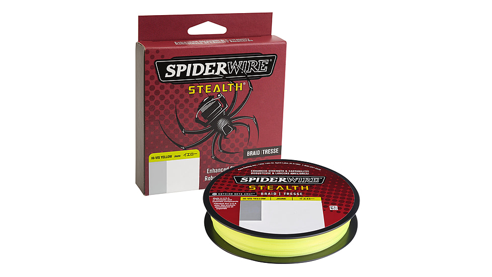 Spiderwire Stealth Superline, 0.010in/0.25mm, 20lb/9kg, 125yd/114m, 8lb, Hi-Vis Yellow, SCS20Y-125