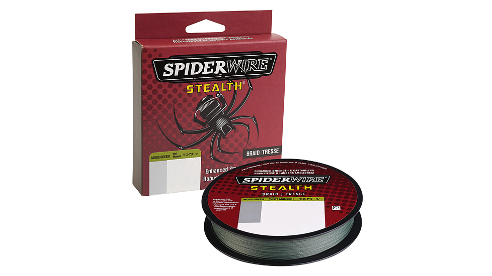 Spiderwire Stealth Superline, 0.015in/0.38mm, 65lb/29.4kg, 300yd/274m, 17lb, Moss Green, SCS65G-300