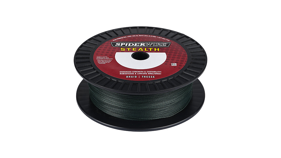 Spiderwire Stealth Superline, 0.015in/0.38mm, 65lb/29.4kg, 500yd/457m, 17lb, Moss Green, SS65G-500