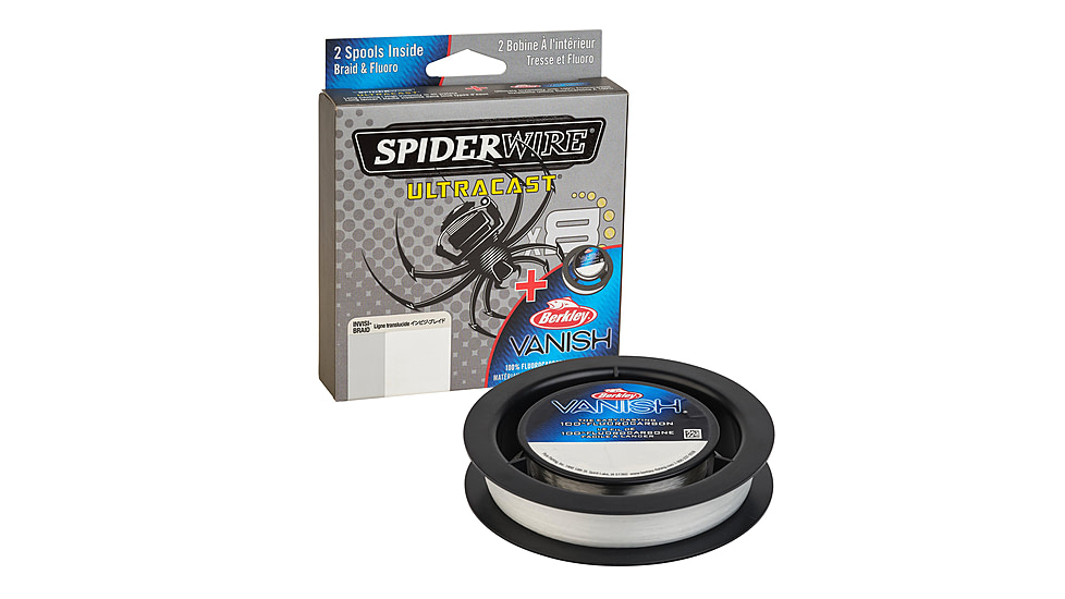 Spiderwire Ultracast Vanish Dual Spool Superline, 0.005in/0.12mm, 15lb/6.8kg, 164yd/150m, 6lb, Translucent/Clear, SUCVNDS15-IB