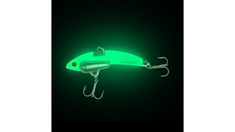SteelShad Mini, 2 Pack, 1/4 Oz, Glow Green, SSL-10238
