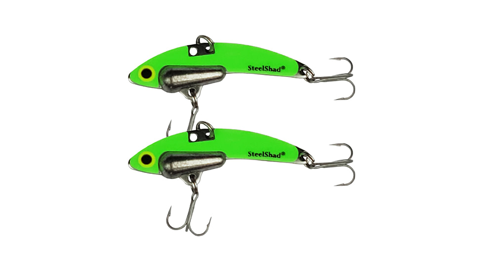 SteelShad Mini, 2 Pack, 1/4 Oz, Glow Green, SSL-10238