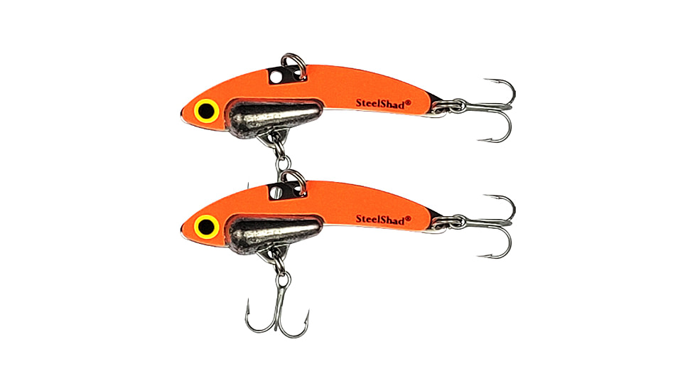 SteelShad Mini, 2 Pack, 1/4 Oz, Glow Orange, SSL-10237