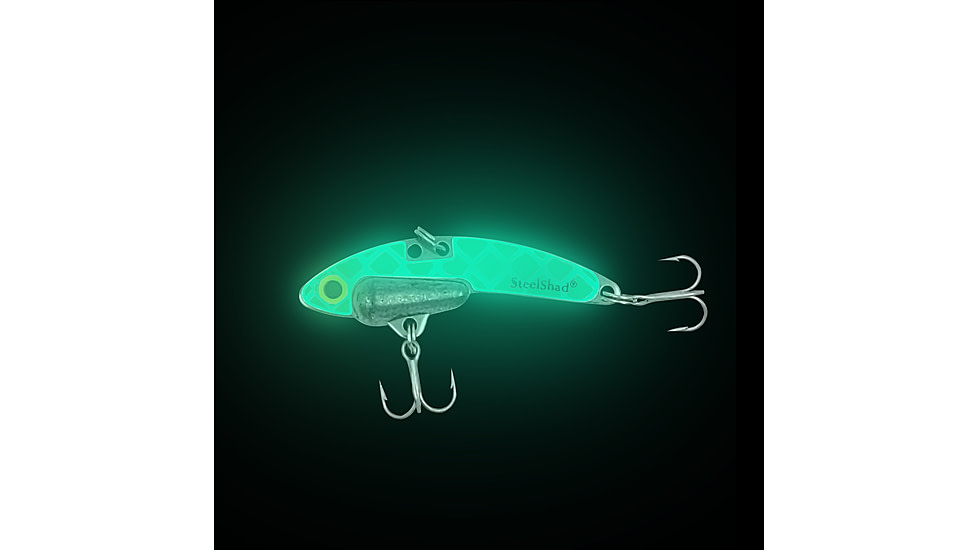 SteelShad Mini, 2 Pack, 1/4 Oz, Glow Silver, SSL-10236