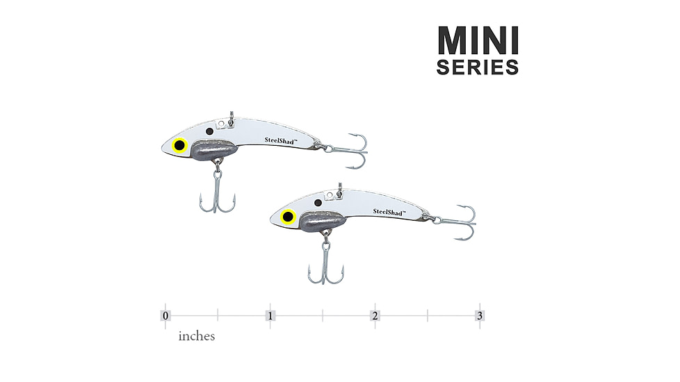 SteelShad Mini, 2 Pack, 1/4 Oz, White Shad, SSL-10078