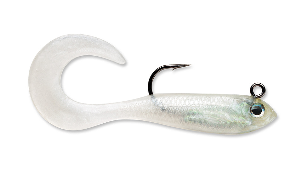 Storm WildEye Curl Tail Minnow 02 Soft Bait, Pearl, WCM02PRL