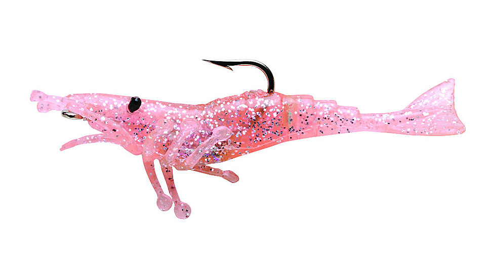 Storm WildEye Live Shrimp Swimbait, 3&quot;, 1/4 oz, Pink Silver Flake, Floating,3 Pk, WLSP03PSF