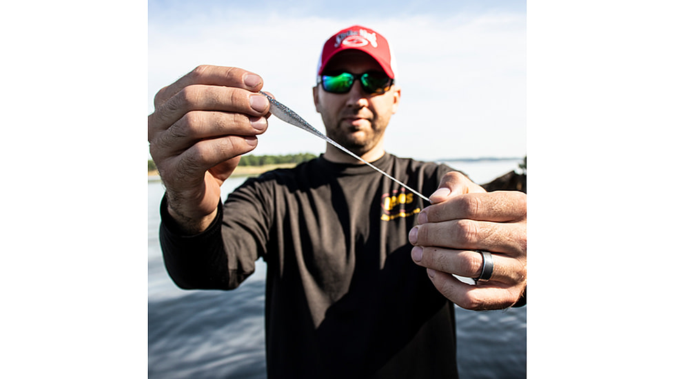 Strike King 3X Z-Too Softbait, 4 pack, 7in, Gray Glimmer Pearl Belly, 12-36727