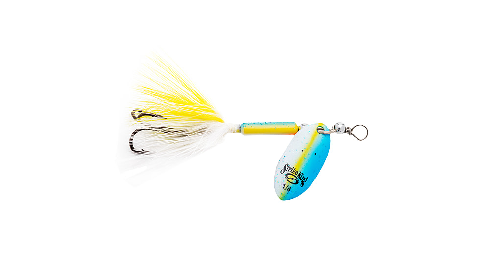 Strike King Bitsy Spinner Fishing Lure, In-Line Spinner, 1/4oz, SZ 4 Hook, Painted Blade, Sexy Shad, BSPN14-590