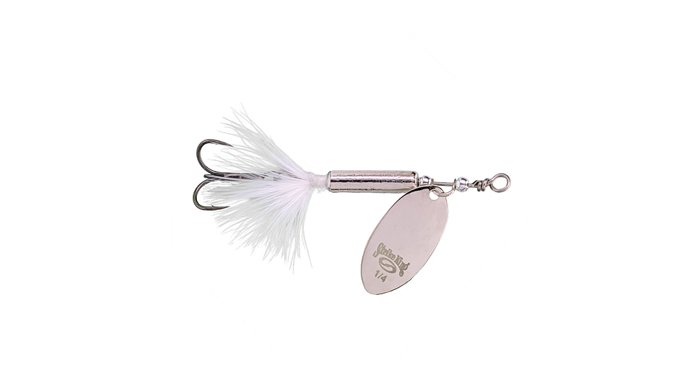 Strike King Bitsy Spinner Fishing Lure, In-Line Spinner, 1/4oz, SZ 4 Hook, Silver Blade, Carolina Chrome, BSPN14-475