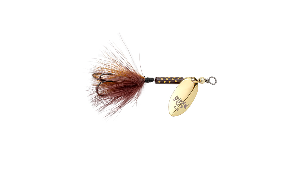 Strike King Bitsy Spinner Fishing Lure, In-Line Spinner, 1/8oz, SZ 8 Hook, Gold Blade, Baby Carp, BSPN18-556